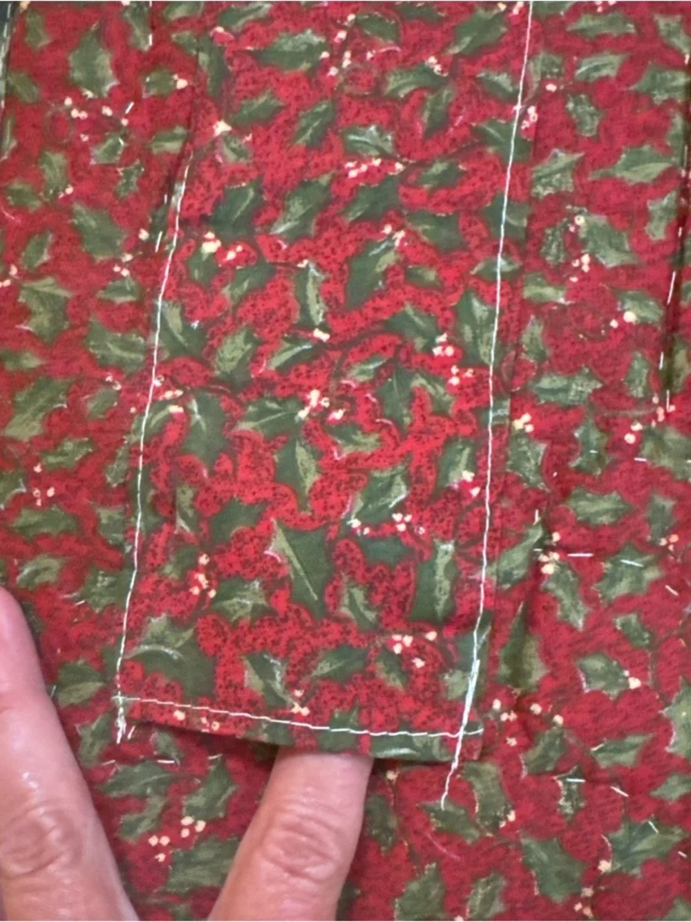 Handmade Christmas Quilt Wall Hanging Throw 59x50 Reindeer Tree Holly Rod Pocket